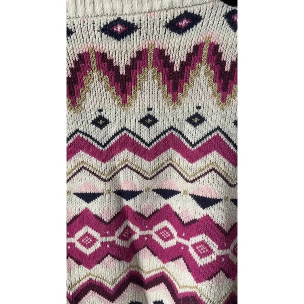 Gymboree Girls Pink Gold Cardigan Size 10-12‎ Chevron Aztec Warm Winter Cozy